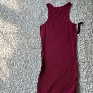 Cotton Candy Sweet Collection Ribbed Dress in Vibrant Pink